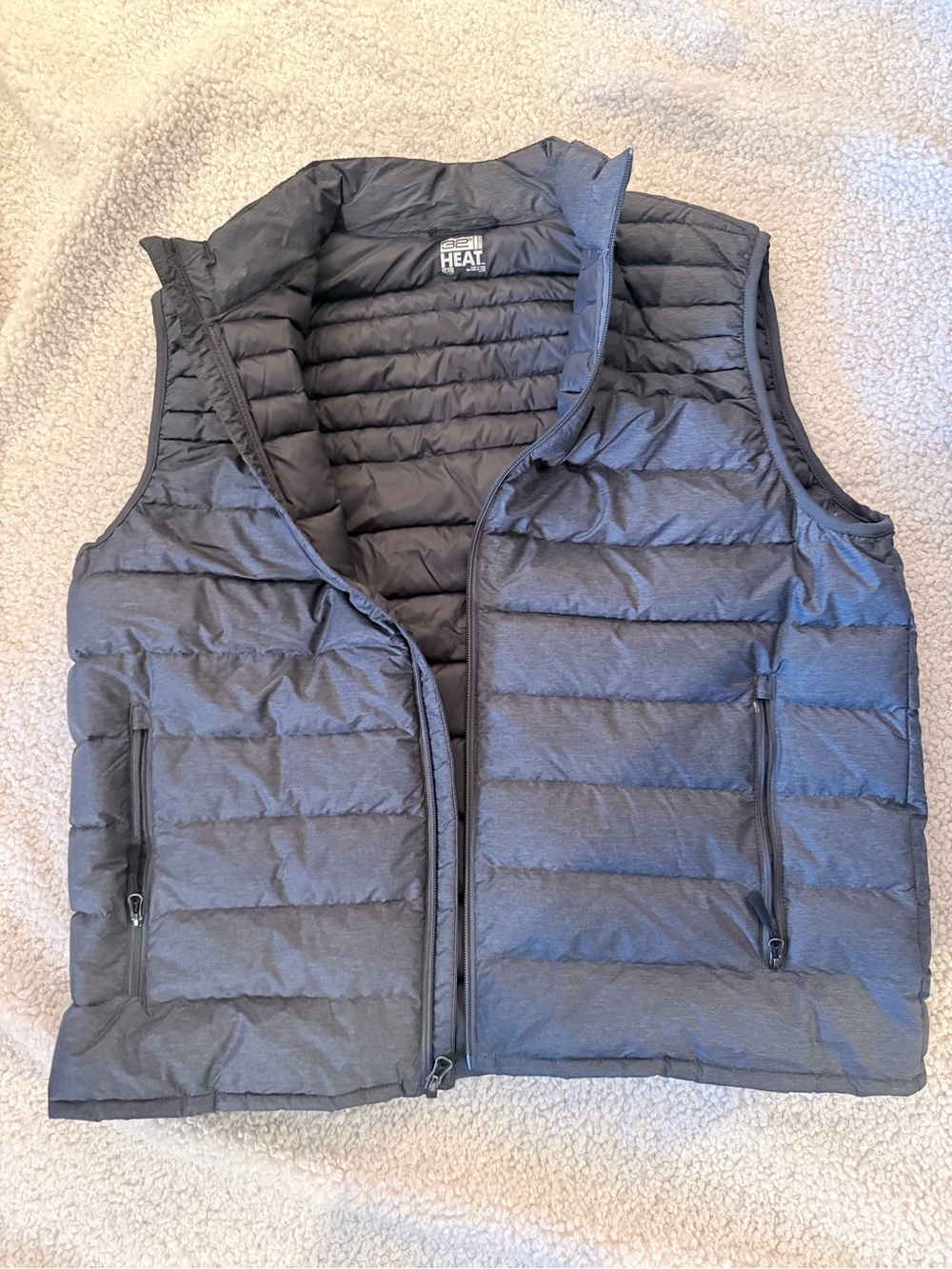 Men’s Quilted Down Puffer Vest - Grey